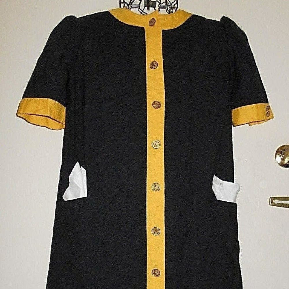 Vintage Black and Yellow Dress